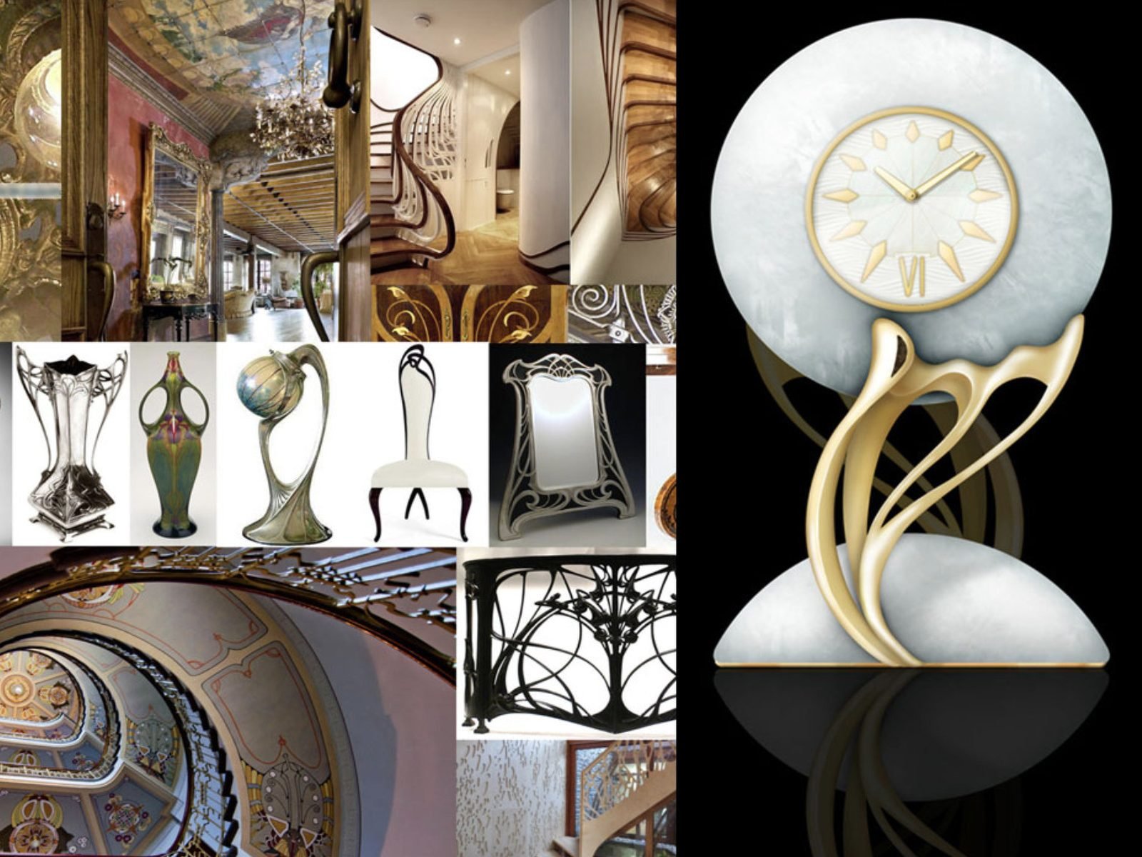 Art Nouveau Table Clock